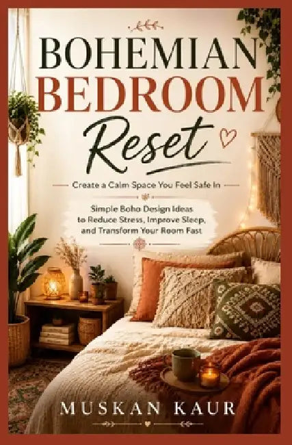 Bohemian Bedroom Reset: Cozy Boho Bedroom Ideas to Reduce Stress, Sleep Better, and Create a Calm Space You Feel Safe In by Muskan Kaur