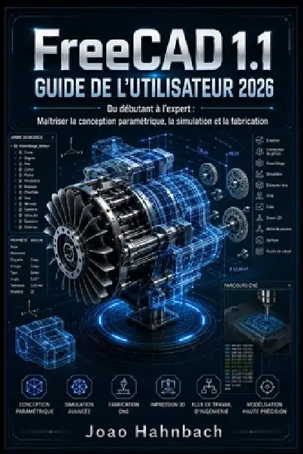 FreeCAD 1.1 Guide de l'utilisateur 2026: Du niveau débutant au niveau avancé maîtriser la conception paramétrique, la simulation et la fabrication by João Hahnbach