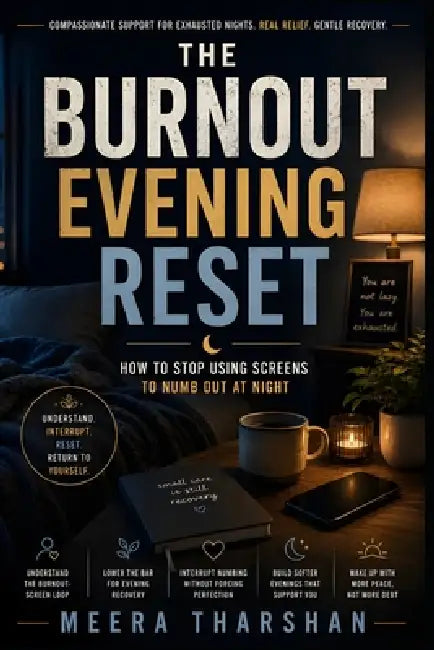 The Burnout Evening Reset: How to Stop Using Screens to Numb Out at Night by Meera Tharshan