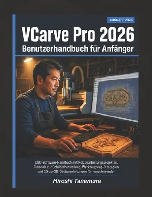 VCarve Pro 2026 Benutzerhandbuch für Anfänger: CNC Software Handbuch mit HolzbearbeitungsprojektenTutorials zur Schilderherstellung Werkzeugweg Strate by Hiroshi Tanemura