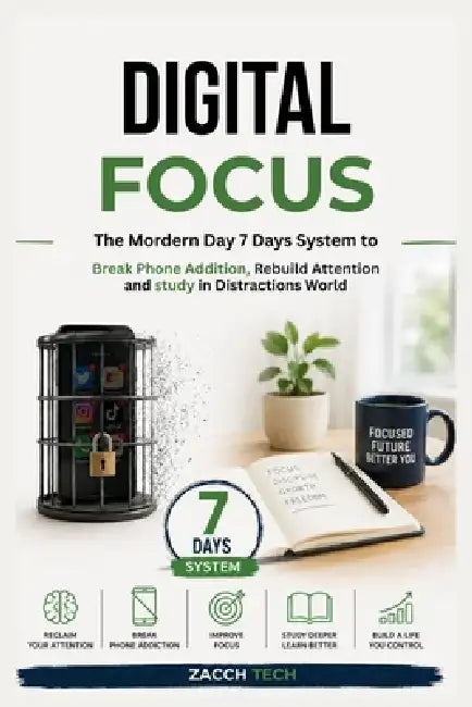 Digital Focus: The Modern Student's 7-Day System to Break Phone Addiction, Rebuild Attention, and Study Smarter in a Distracted World by Zacch Tech
