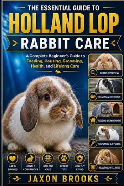 The Essential Guide to Holland Lop Rabbit Care: A Complete Beginner's Guide to Feeding, Housing, Grooming, Health, and Lifelong Care by Jaxon Brooks