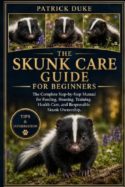 Skunk Care Guide for Beginners: The Complete Step-by-Step Manual for Feeding, Housing, Training, Health Care, and Responsible Skunk Ownership. by Patrick Duke