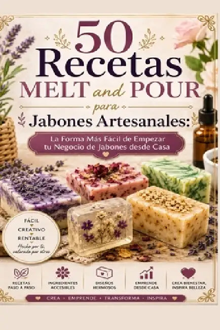 50 Recetas MELT and POUR para Jabones Artesanales: La Forma Más Fácil de Empezar tu Negocio de Jabones desde Casa Paso a Paso para Principiantes by Pedro Agüero Vallejo