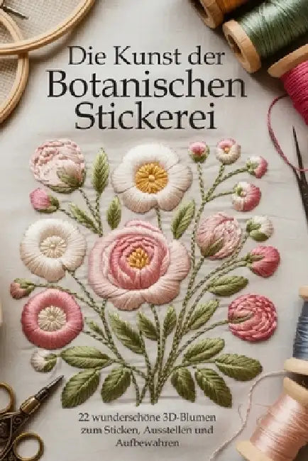 Die Kunst der Botanischen Stickerei: 22 wunderschöne 3D-Blumen zum Sticken, Ausstellen und Aufbewahren by Donsah Nana Kayaku