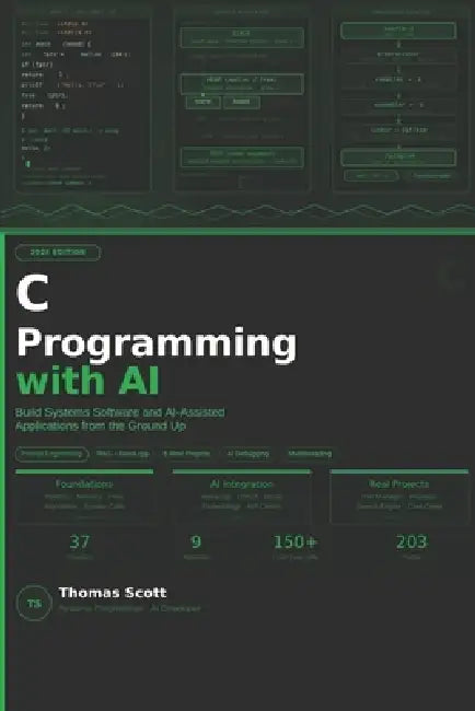 C Programming with AI: A Complete Beginner's Guide to C Programming, Systems Development, and AI-Assisted Applications by Thomas Scott