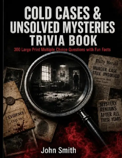 Cold Cases & Unsolved Mysteries Trivia Book: 300 Large Print Multiple Choice Questions with Fun Facts - Test Your True Crime Knowledge on History's Mo by John Smith