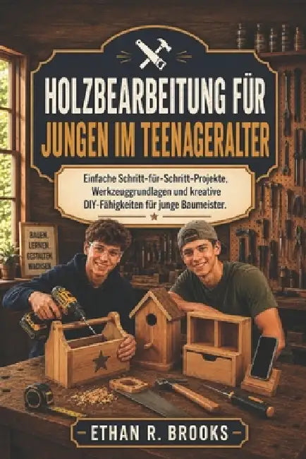 Holzbearbeitung Für Jungen Im Teenageralter: Einfache Schritt-für-Schritt-Projekte, Werkzeuggrundlagen und kreative DIY-Fähigkeiten für junge Baumeist by Ethan R. Brooks