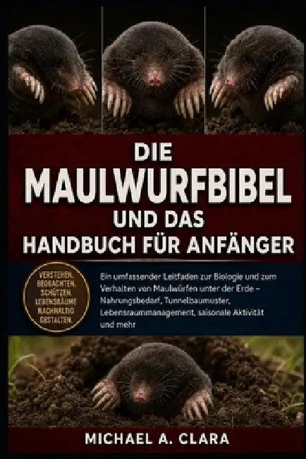 Die Maulwurfbibel Und Das Handbuch Für Anfänger: Ein umfassender Leitfaden zur Biologie und zum Verhalten von Maulwürfen unter der Erde - Nahrungsbeda by Michael A. Clara