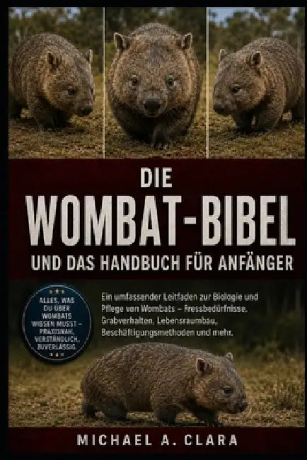 Die Wombat-Bibel Und Das Handbuch Für Anfänger: Ein umfassender Leitfaden zur Biologie und Pflege von Wombats - Fressbedürfnisse, Grabverhalten, Leben by Michael A. Clara
