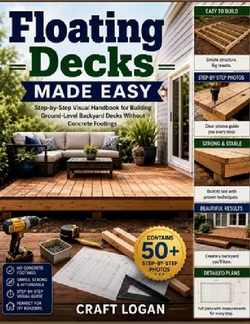 Floating Decks Made Easy: Step-by-Step Visual Handbook for Building Ground-Level Backyard Decks Without Concrete Footings by Craft Logan