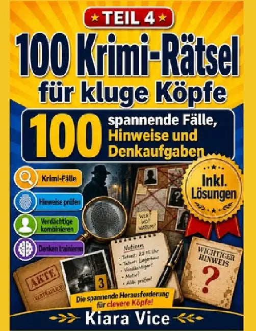 100 Krimi-Rätsel für kluge Köpfe: Tatort im Kopf by Kiara Vice