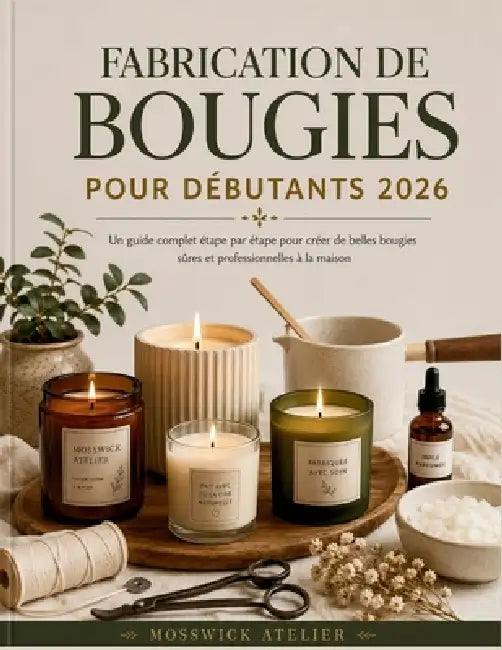 Fabrication de Bougies Pour Débutants 2026: Un guide complet étape par étape pour créer de belles bougies sûres et professionnelles à la maison by Mosswick Atelier