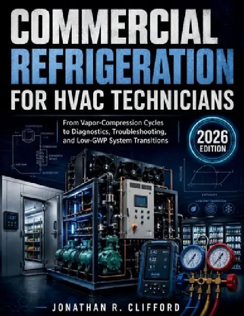 Commercial Refrigeration for HVAC Technicians: From Vapor-Compression Cycles to Diagnostics, Troubleshooting, and Low-GWP System Transitions by Jonathan R. Clifford