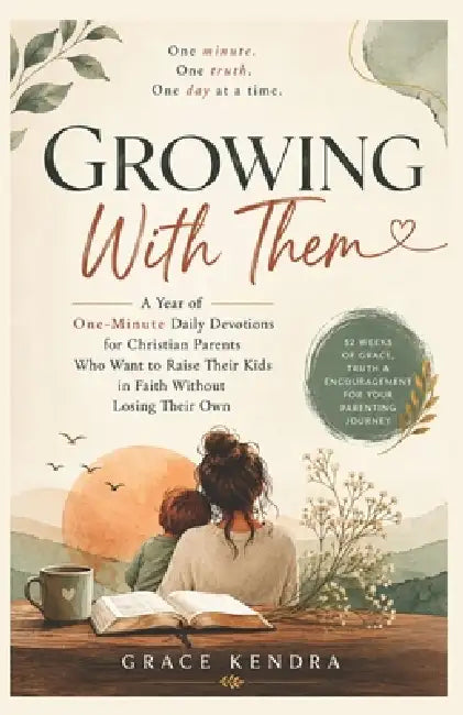 Growing with Them: A Year of One Minute Daily Devotions for Christian Parents Who Want to Raise Their Kids in Faith Without Losing Their Own by Grace Kendra