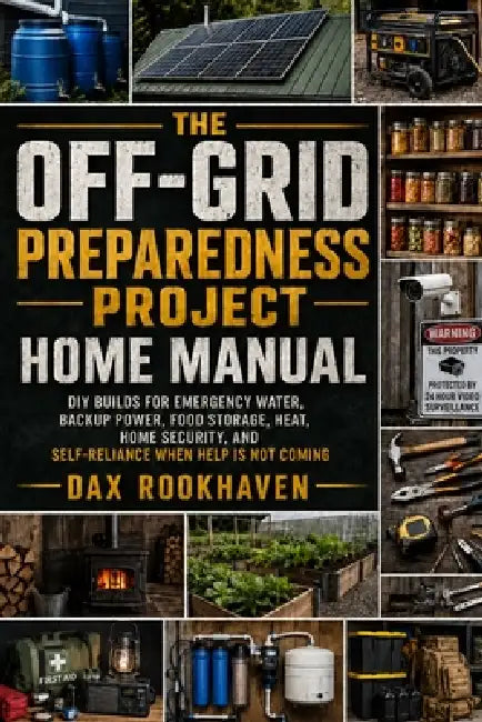 The Off-Grid Preparedness Project Home Manual: DIY Builds for Emergency Water, Backup Power, Food Storage, Heat, Home Security, and Self-Reliance When by Dax Rookhaven
