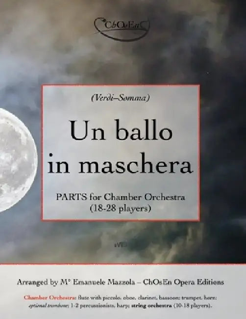 Un ballo in maschera, PARTS for Chamber Orchestra: 18-28 players by Emanuele Mazzola