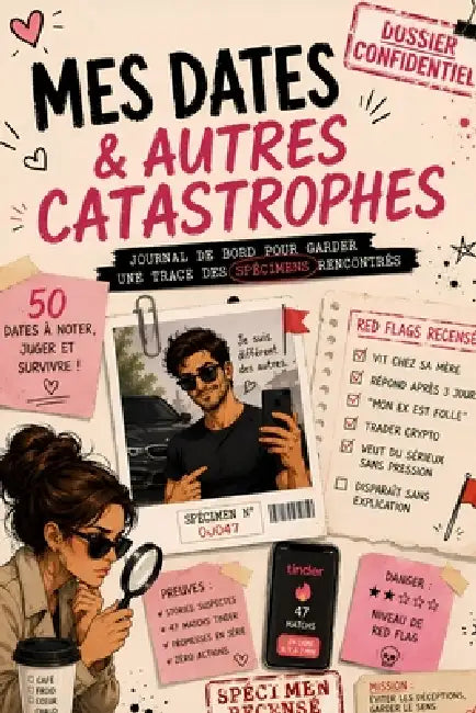 Mes Dates & Autres Catastrophes: Carnet confidentiel des spécimens rencontrés, 50 fiches d'observation, quelques traumatismes et beaucoup de red flags by Alves