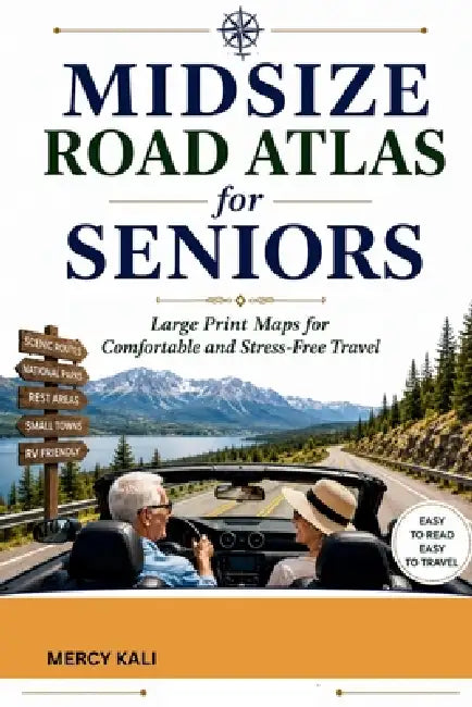 Midsize Road Atlas for Seniors: Large Print Maps for Comfortable and Stress-Free Travel by Mercy Kali