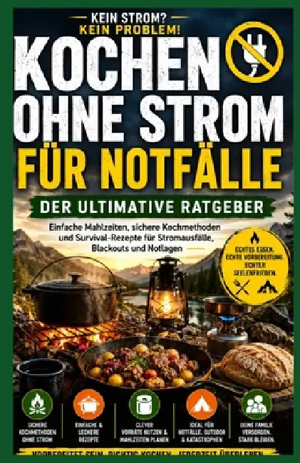 Kochanleitung ohne Strom für Notfälle.: Einfache Gerichte, sichere Kochmethoden und Überlebensrezepte bei Stromausfällen und Stromausfällen. by Kaleigh S. Gracia