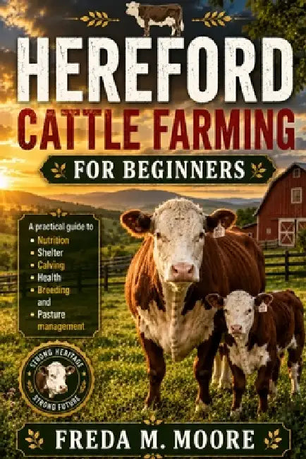 Hereford Cattle Farming for Beginners: A pratical guide to Nutrition, shelter, calving, health, breeding, and pasture management by Freda M. Moore