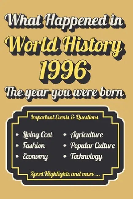 What Happened in World History 1996 The Year You Were Born: Back in 1996, Major Events, Culture, Technology, Economy, Sports & Cost of Living, Famous by Curious Chrony