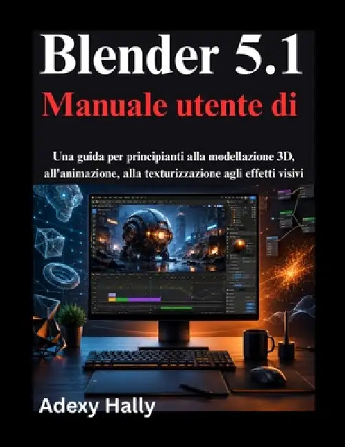 Blender 5.1 Manuale utente di: Una guida per principianti alla modellazione 3D, all'animazione, alla texturizzazione agli effetti visivi by Adexy Hally