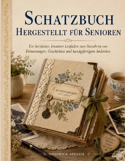 Schatzbuch Hergestellt Für Senioren: Ein herzlicher, kreativer Leitfaden zum Bewahren von Erinnerungen, Geschichten und handgefertigten Andenken by Mosswick Atelier
