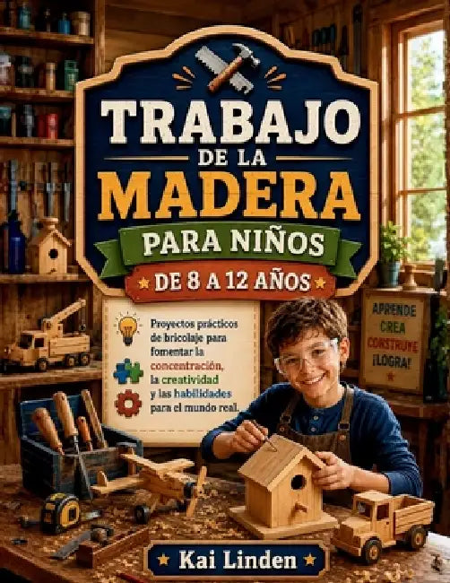 Trabajo de la Madera Para Niños de 8 a 12 Años: Proyectos prácticos de bricolaje para fomentar la concentración, la creatividad y las habilidades para by Kai Linden