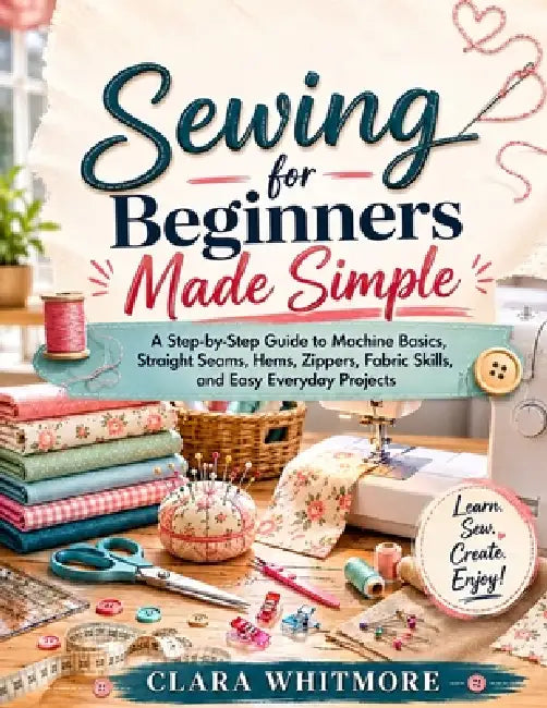 Sewing for Beginners Made Simple: A Step-by-Step Guide to Machine Basics, Straight Seams, Hems, Zippers, Fabric Skills, and Easy Everyday Projects by Clara Whitmore