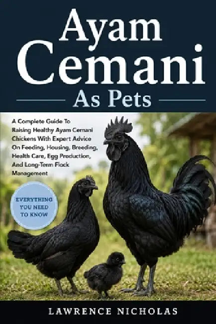 Ayam Cemani as Pets: A Complete Guide To Raising Healthy Ayam Cemani Chickens With Expert Advice On Feeding, Housing, Breeding, Health Care, Egg Produ by Lawrence Nicholas
