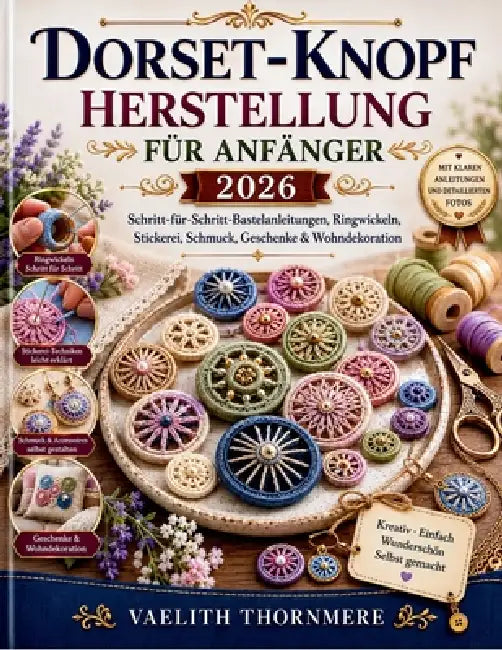 Dorset-Knopf Herstellung Für Anfänger 2026: Schritt-für-Schritt-Bastelanleitungen, Ringwickeln, Stickerei, Schmuck, Geschenke & Wohndekoration by Vaelith Thornmere