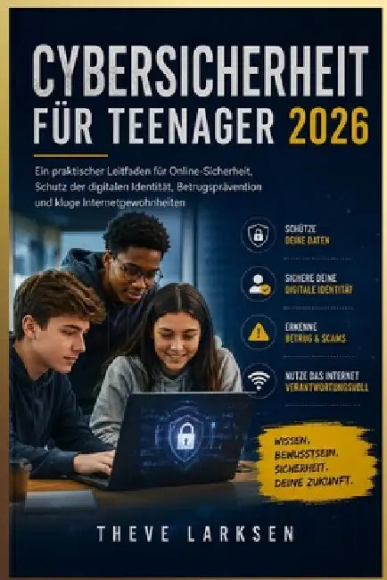 Cybersicherheit für Teenager 2026: Ein praktischer Leitfaden für Online-Sicherheit, Schutz der digitalen Identität, Betrugsprävention und kluge Intern by Theve Larksen