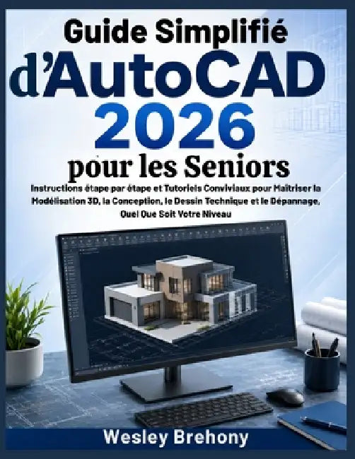 Guide Simplifié d'AutoCAD 2026 pour les Seniors: Instructions étape par étape et Tutoriels Conviviaux pour Maîtriser la Modélisation 3D, la Conception by Wesley Brehony, Wesley Brehony