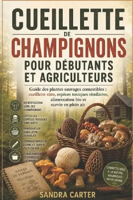 Cueillette de champignons pour débutants et agriculteurs: Guide des plantes sauvages comestibles: cueillette sûre, espèces toxiques similaires, alimen by Sandra Carter