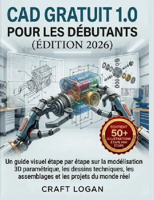 CAD gratuit 1.0 pour les débutants (Édition 2026): Un guide visuel étape par étape sur la modélisation 3D paramétrique, les dessins techniques, les as by Craft Logan