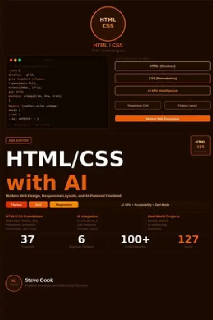 HTML/CSS with AI: A Complete Beginner's Guide to Modern Web Design, Responsive Layouts, and AI-Powered Frontend Development by Steve Cook
