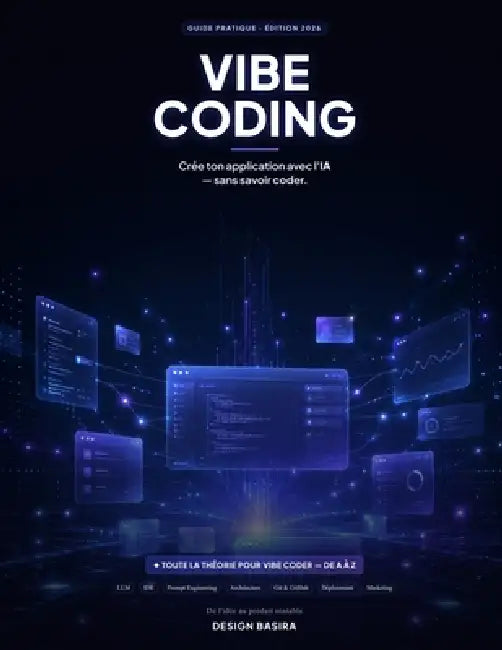 Vibe Coding: Crée ton application avec l'IA sans savoir coder - toute la théorie du vibe coding, de l'idée au produit rentable by Design Basira