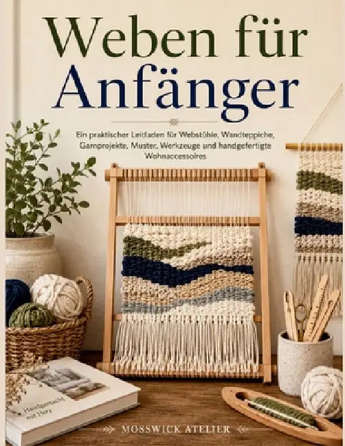 Weben für Anfänger: Ein praktischer Leitfaden für Webstühle, Wandteppiche, Garnprojekte, Muster, Werkzeuge und handgefertigte Wohnaccessoires by Mosswick Atelier