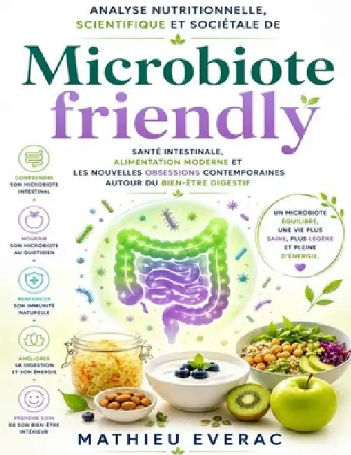 Analyse nutritionnelle, scientifique et sociétale de Microbiote friendly: Santé intestinale, alimentation moderne et les nouvelles obsessions contempo by Mathieu Everac