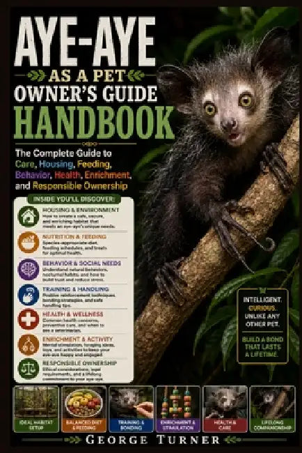 Aye-Aye as a Pet Owner's Guide Handbook: The Complete Guide to Care, Housing, Feeding, Behavior, Health, Enrichment, and Responsible Ownership by George Turner