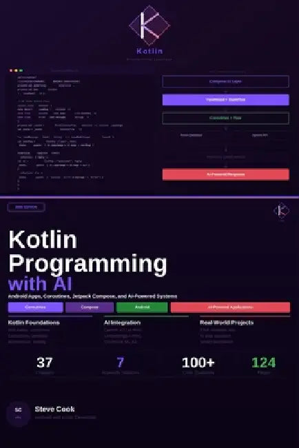 Kotlin Programming with AI: A Complete Beginner's Guide to Modern Kotlin Development, Android Apps, and AI-Powered Applications by Steve Cook