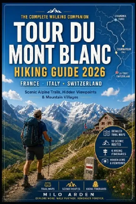 France, Italy & Switzerland Tour Du Mont Blanc Hiking Guide 2026: Scenic Alpine Trails, Mountain Villages, Trekking Tips & Walking Companion for Every by Milo Arden