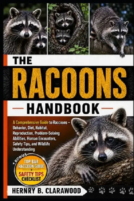 Racoons Handbook: A Comprehensive Guide to Raccoons - Behavior, Diet, Habitat, Reproduction, Problem-Solving Abilities, Human Encounters, Safety Tips, by Hernry B. Clarawood