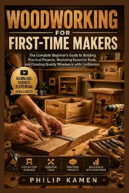 Woodworking for First-Time Makers: The Complete Beginner's Guide to Building Practical Projects, Mastering Essential Tools, and Creating Quality Woodw by Philip Kamen