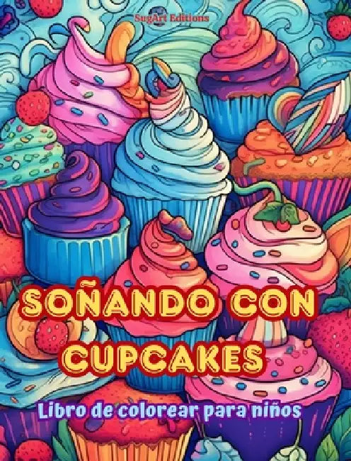 Soñando con cupcakes Libro de colorear para niños Diseños divertidos y adorables para amantes de la pastelería: Deliciosas imágenes de un mundo dulce by Sugart Editions
