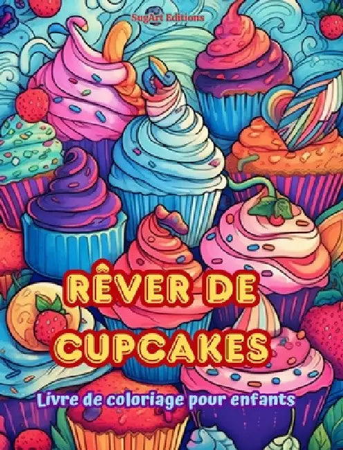 Rêver de cupcakes Livre de coloriage pour enfants Des dessins amusants et adorables pour les amateurs de pâtisserie: De délicieuses images d'un monde by Sugart Editions