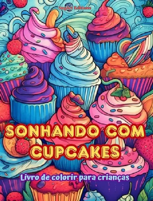 Sonhando com cupcakes Livro de colorir para crianças Designs divertidos e adoráveis para os amantes de pastelaria: Imagens deliciosas de um mundo de f by Sugart Editions