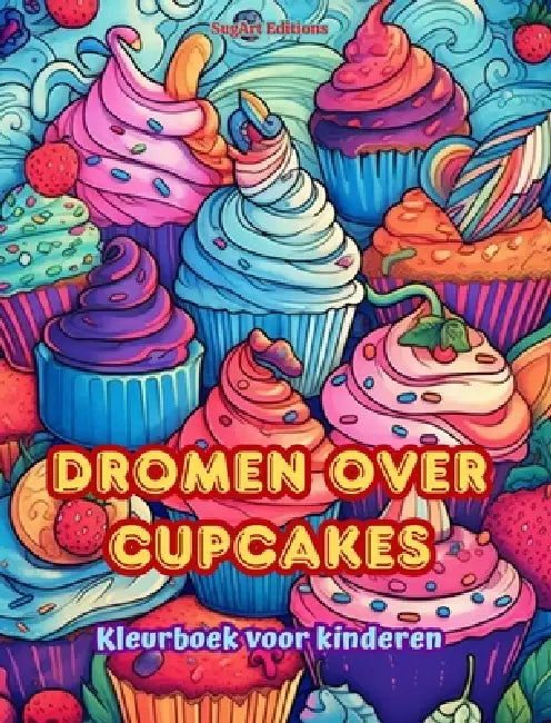 Dromen over cupcakes Kleurboek voor kinderen Leuke en schattige ontwerpen voor gebakliefhebbers: Heerlijke beelden van een fantasiewereld om te ontspa by Sugart Editions