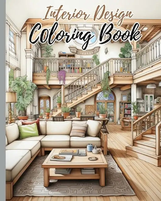 Interior Design Coloring Book: Tiny Illustrations Of Miniature And Cozy Rooms, Mini Home Coloring Pages by Thy Nguyen